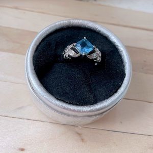 Blue CZ antique ring
